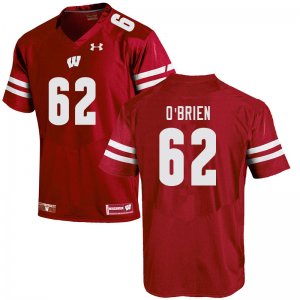 Men's Wisconsin Badgers NCAA #62 Logan O'Brien Red Authentic Under Armour Stitched College Football Jersey ZK31T67LW